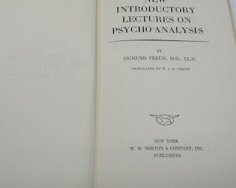 1933 Sigmund Freud Book: New Introductory Lectures on Psychoanalysis