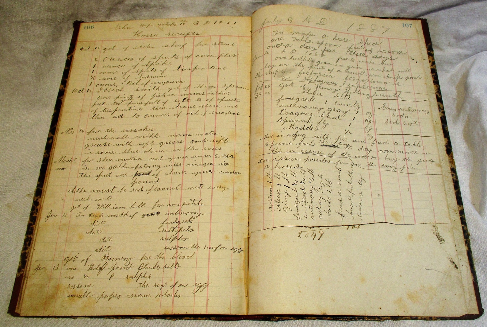 1875 Antique Ledger, Old Accounting Business Book, 19th Century General ...