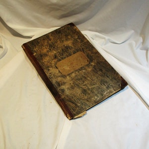 1855 Antique School Attendance Ledger & Scrapbook