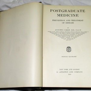1918 Postgraduate Medicine Textbook: Antique Internal Medicine & Treatment