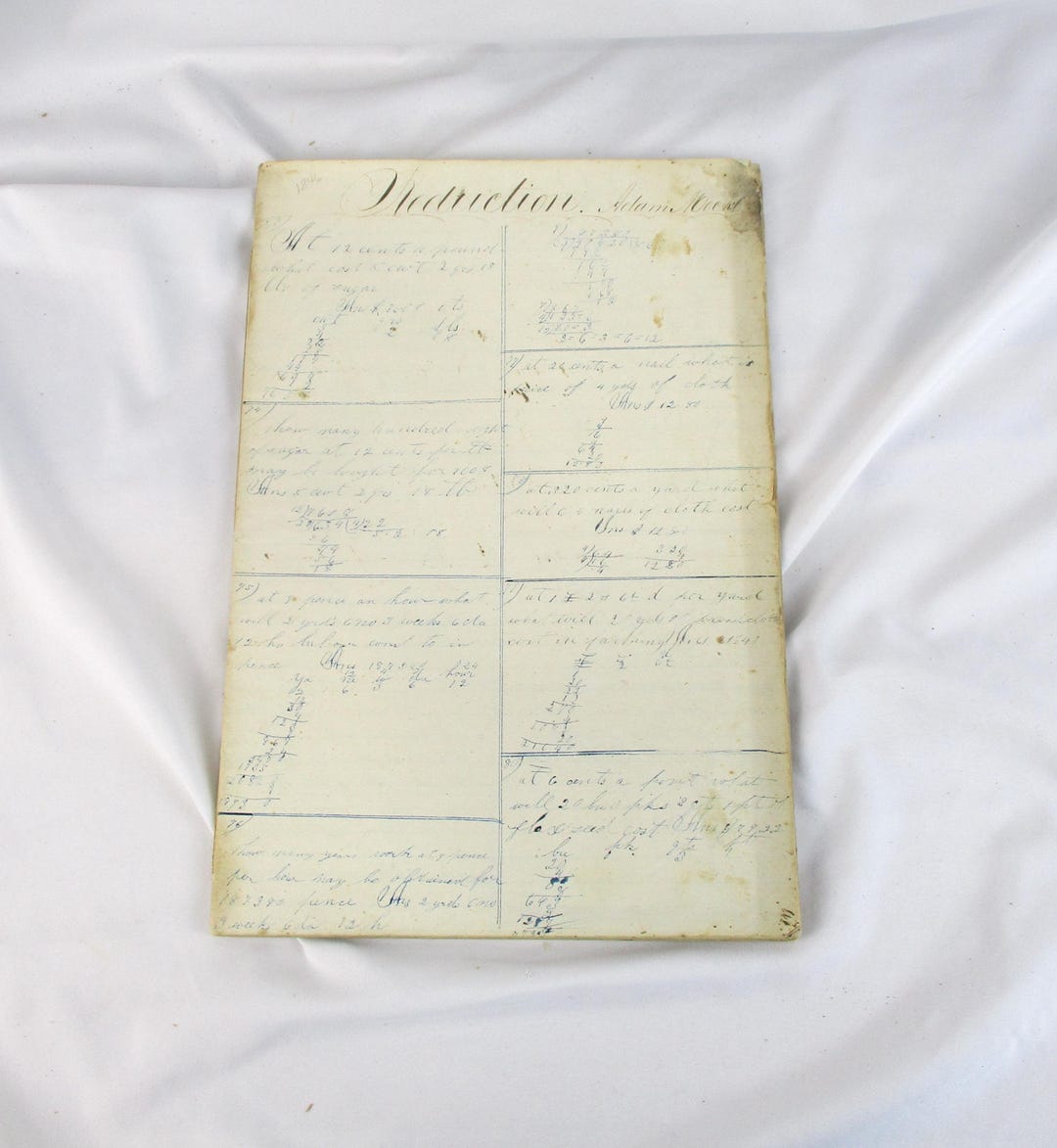 19th Century School Workbook or Ledger, Possibly 1846, No Covers - Etsy