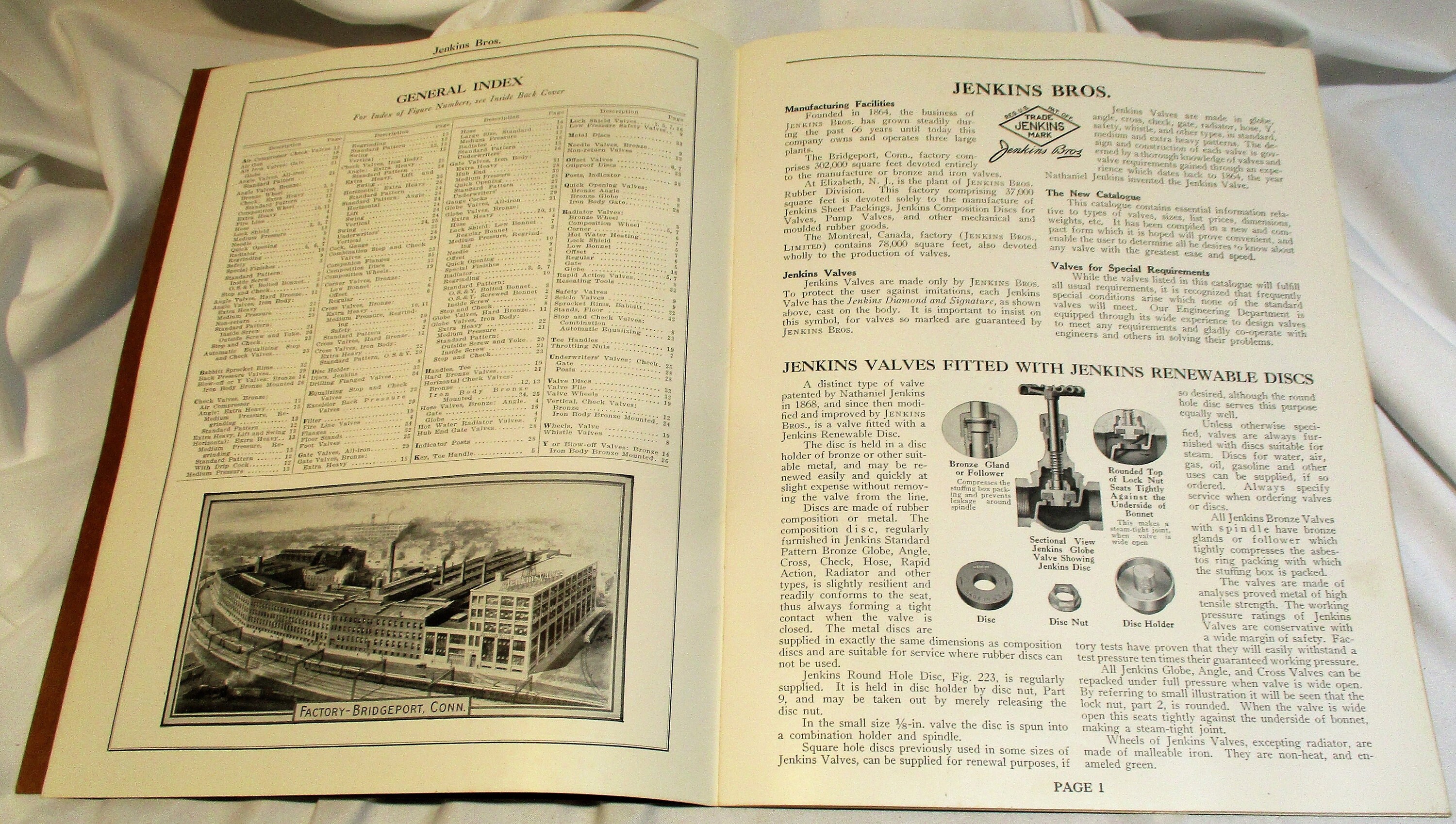 1930s Jenkins Brothers Valve Catalog, Plus 3 Extra Catalogs, Old