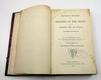 1856 Diseases of Testis, Spermatic Cord & Scrotum: 19th Century Medical Textbook