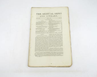 1859 Medical News and Library: 19th Century Medical Newsletter