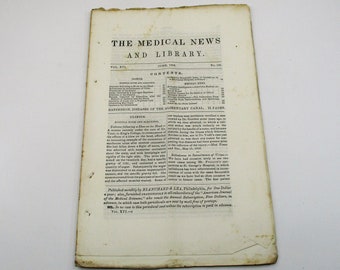 1858 Medical News and Library: 19th Century Anatomy, Physiology, Pathology