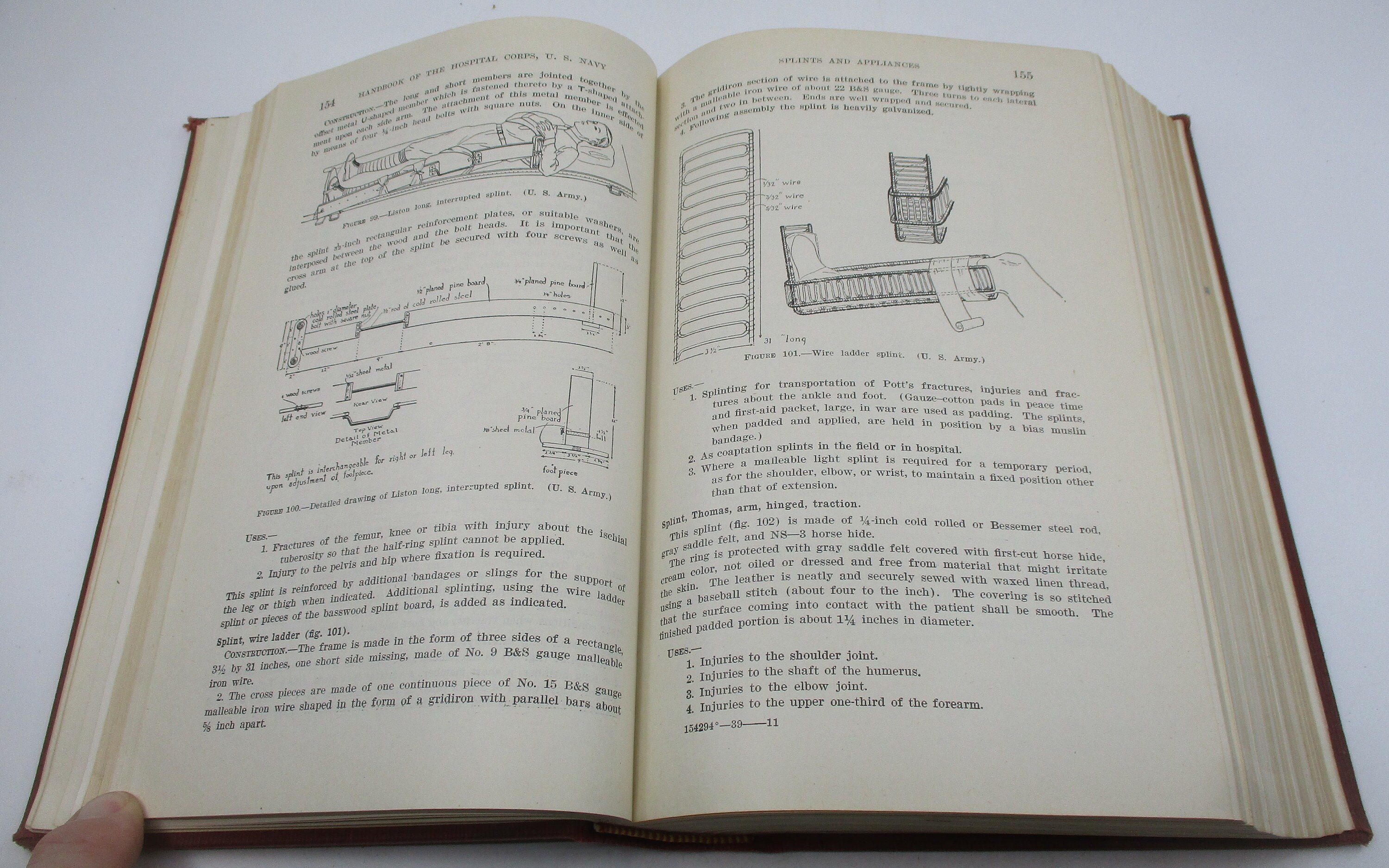 【洋書・古書】アメリカ海軍病院部隊ハンドブック 1939年 医学 衛生兵 1939 US Military Manual, US Navy Handbook of the Hospital