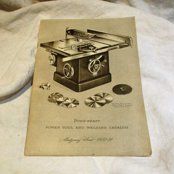 1950 Powr-Kraft Power Tool and Welding Catalog, Vintage Montgomery Ward Catalog, Workshop Equipment Catalog, Vintage Booklet
