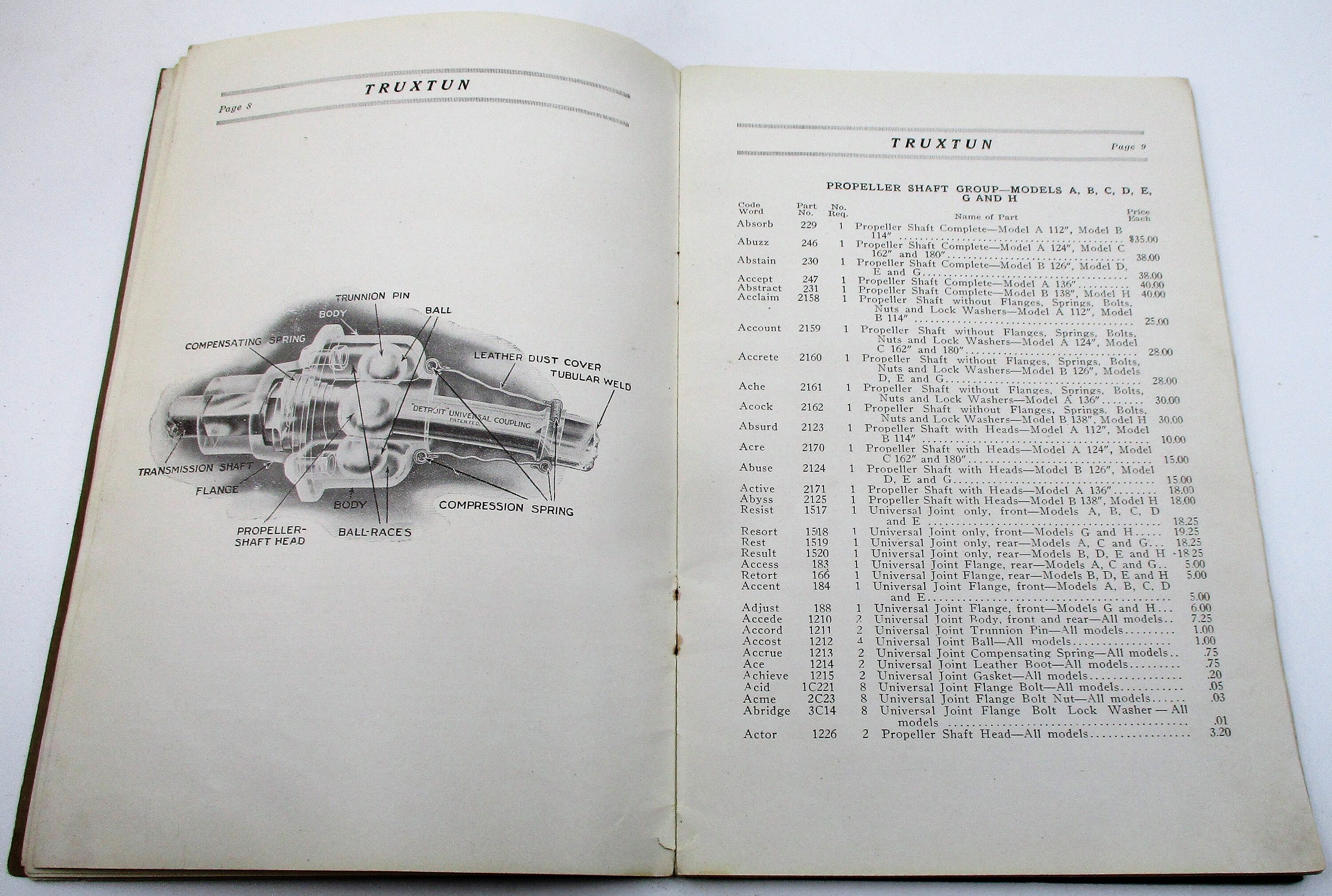 1919 Truxton Hudford Type Axles Catalog, Antique Automobile Petroliana
