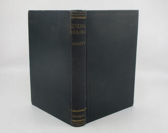 1920 General Biology Book by Abbott: Antique Science Textbook