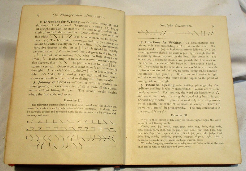 1906 Shorthand Book: the Phonographic Amanuensis, Business Language ...