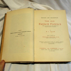 1903 Old French Faience, History and Description of Fine French Ceramics, Painting, and Porcelain Decorative Arts