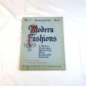 1910s Modern Fashions, Men&#39;s Tailoring and Sewing Design, Bruner Woolen Company, Patterns and Instruction Booklet