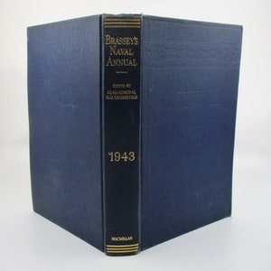 1943 Brassey&#39;s Naval Annual, Royal Navy Ships Review, British and English World War 2 Era Old Military History Book