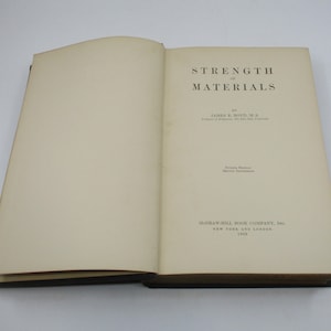 1935 Strength of Materials Book: Vintage Industrial Engineering Reference