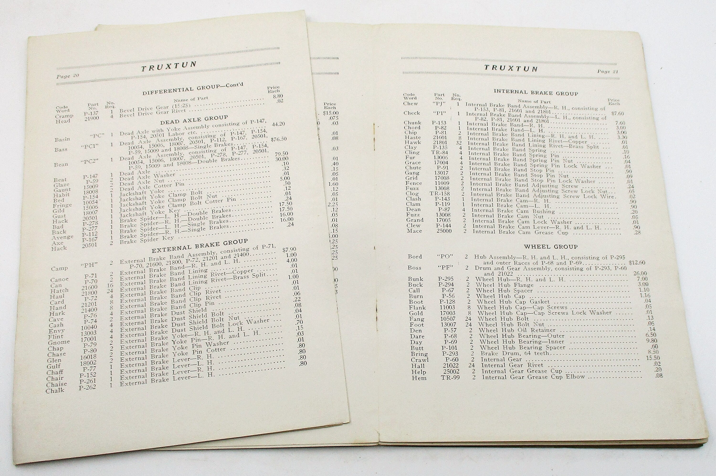 1919 Truxton Hudford Type Axles Catalog, Antique Automobile Petroliana