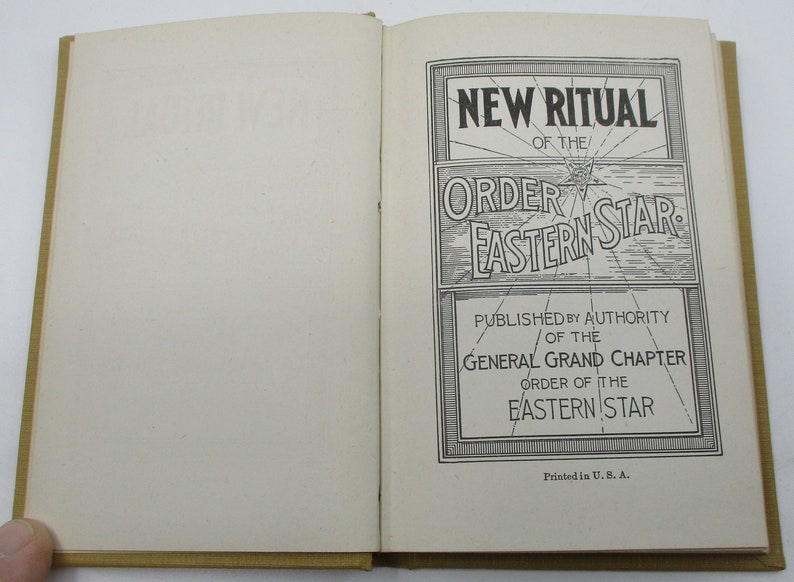 Oes Ritual First Edition Archive 1940 Order of the Eastern Star Ritual Book: Freemason Secret Society - Etsy