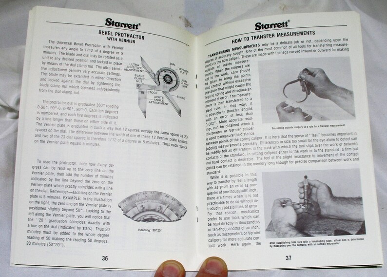 1983 Starrett Precision Tools Instruction Booklet: Vintage Measuring ...