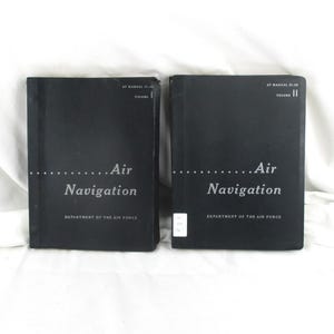 1959 US Air Force Air Navigation 2 Volume Set, Vintage Flight, Flying, and Aviation Book, American Military Training Salvage