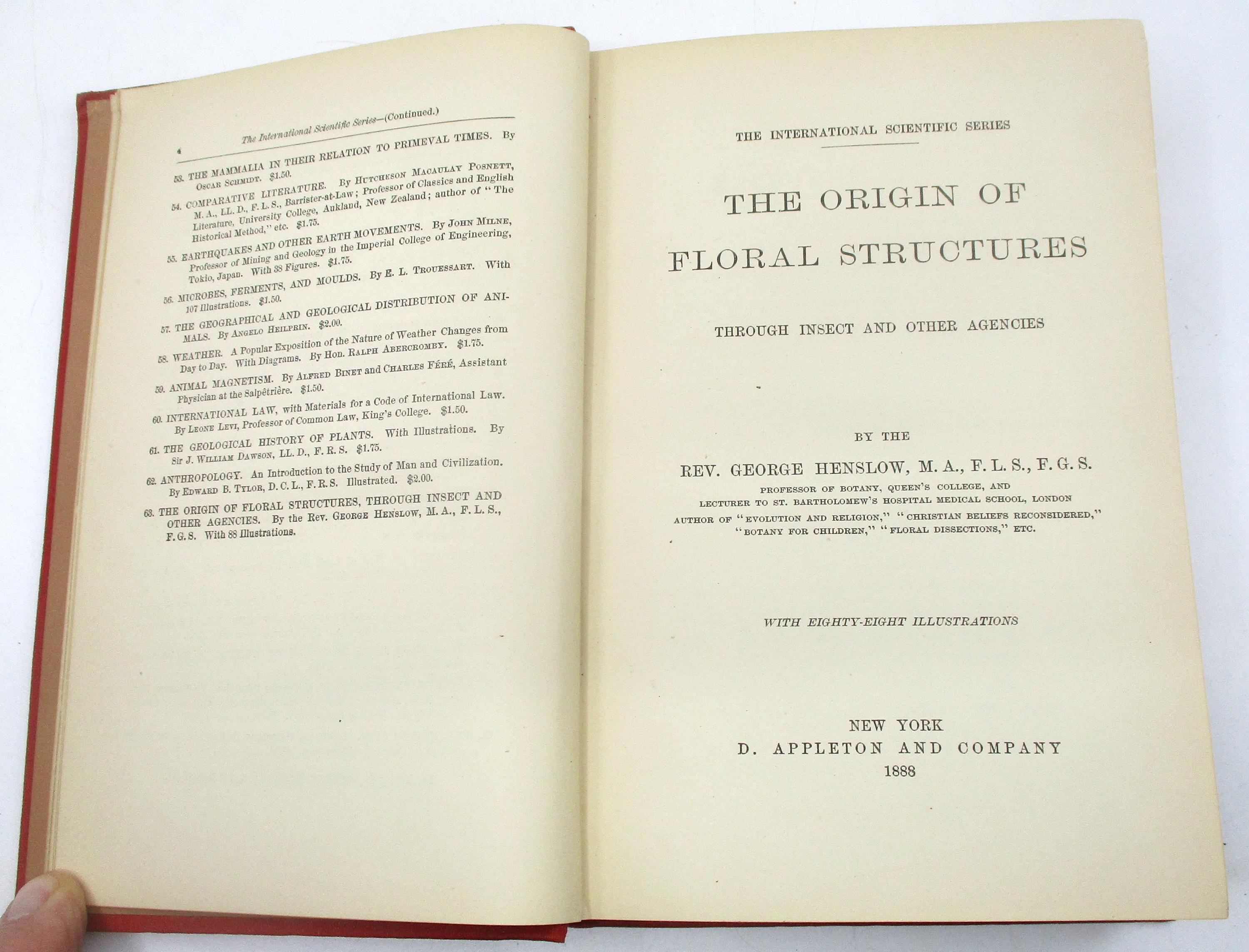 1888 Floral Structures Book: Antique Botany, Entomology, Zoology - Etsy