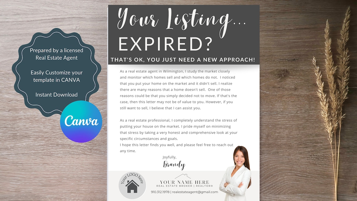 Expired Listing Letter Template Real Estate Modern Classy Elegant Etsy Expired Listing Letter Template Real Estate Modern Classy Elegant Etsy