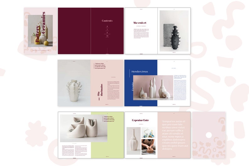 Pottery Ceramics Catalogue Template Indesign Template Etsy