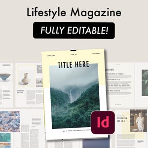 Template Rivista InDesign, Lifestyle, Cultura e Arte, Design Minimalista ed Elegante