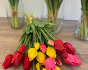 5 Tulpen * Real Touch * 47 cm * verschiedene Farben *Floristik * Ostern * Frühling * 1 Bund