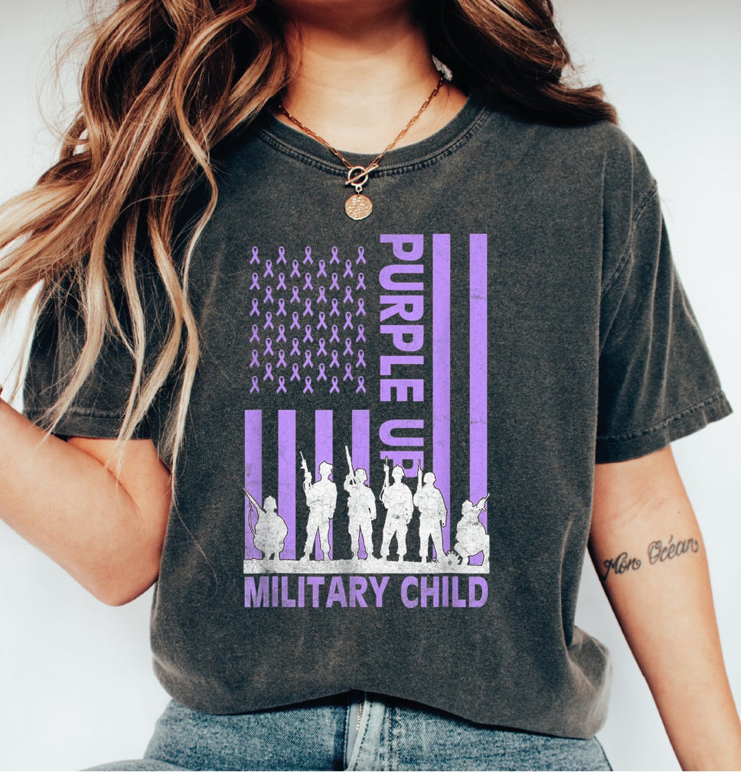 Purple up Military Child Shirt Purple up Glag Design Purple Etsy
