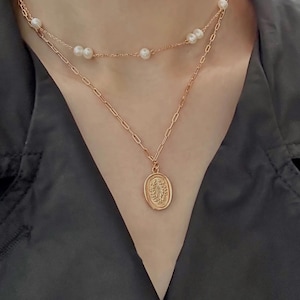 Minimalist Baroque Pearl Silver Necklace |  Franch Minimalist Necklace Dainty Pearl Choker Necklace