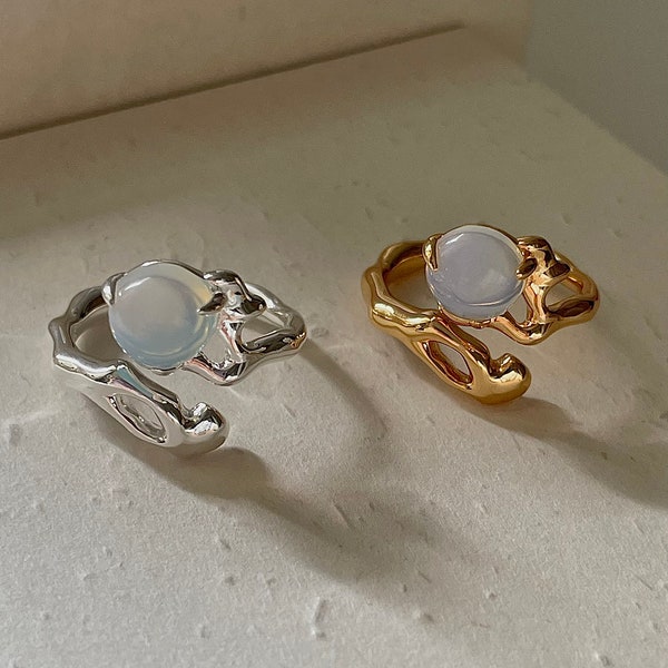 Natural Ethiopian Opal Ring in 14k Gold Filled or Sterling Silver as a gift for her | Adjustment Ring