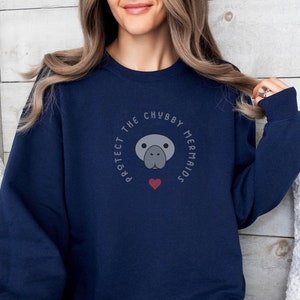 Women's Cute Florida Manatee Sweatshirt, Animal Lovers Pullover, Cozy Nature Life Sweater, Wildlife Conservation Top, Gift for Her