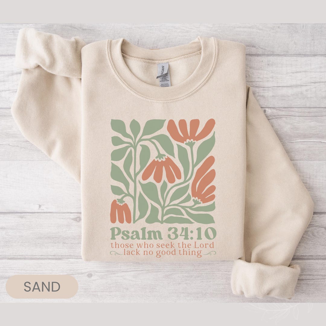 Christian Bible Verse Sweatshirt With Retro Floral Design ...