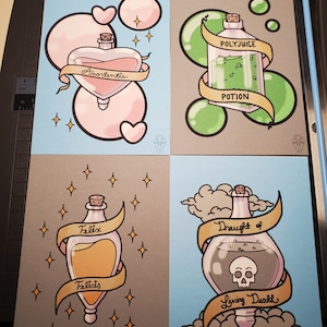 Witch Potions prints (4)