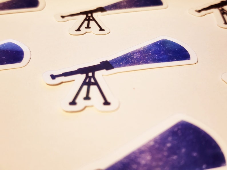 Galaxy Telescope Vinyl Sticker, Hand-drawn Sticker - Etsy