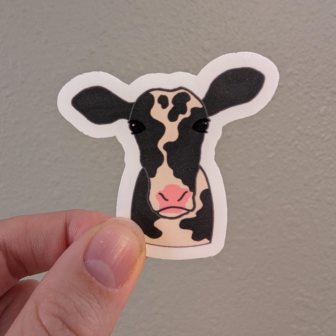 Cow Vinyl Sticker, Hand-drawn Sticker - Etsy