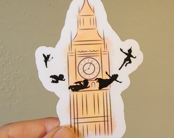 Peter Pan Flying Over Big Ben Vinyl Sticker
