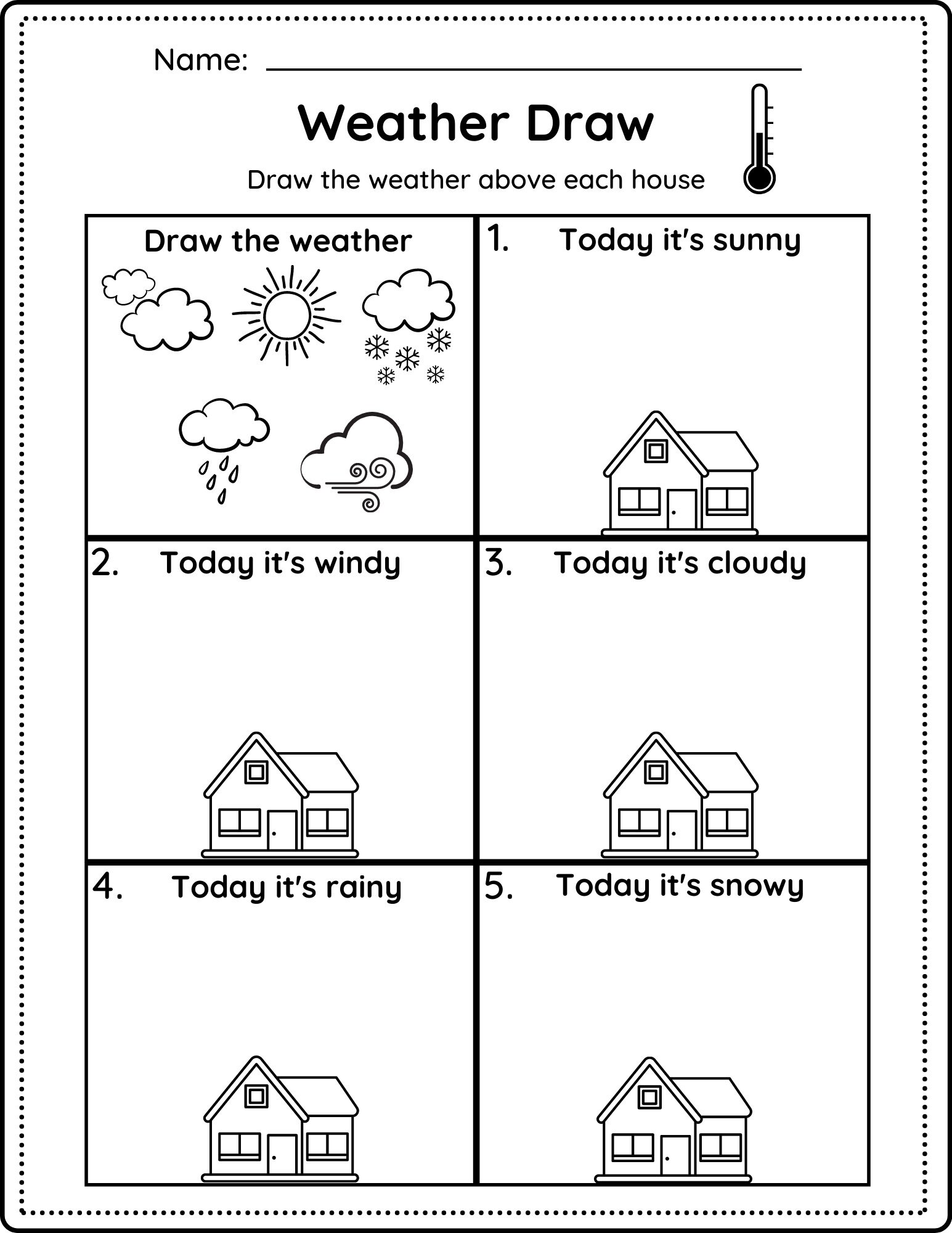 Weather Draw Worksheet Etsy
