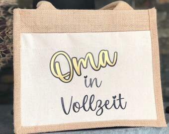 Kleine Jute Tasche / Geschenkverpackung / Geschenktasche - Kleinigkeit - Abschied- Ruhestand - Kollegin - Rente Pension Oma Vollzeit