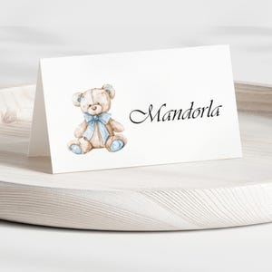 Cavalieri confetti - Animaletti - Orsetto - Volpe - Bambino - Elegante - Fiocco - Azzurro - Acquarello