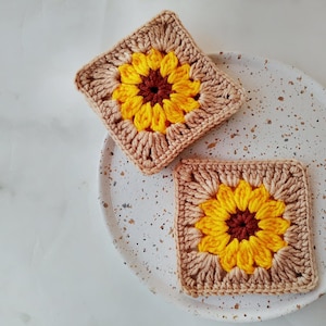Chrochet Daisy Granny Square Pattern, PDF