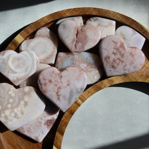 Small Pink Amethyst Heart | Crystal Heart Carving | Druzy Sparkle Pastel Amethyst Heart | Healing Love Stone | You Pick