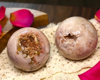 High Quality Pink Amethyst Druzy Crystal Spheres Size Large | Amethyst Carving | Pink Amethyst Sparkly Freeform Ball | #A2-B2