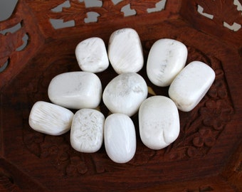 White Scolocite Crystal Tumbles