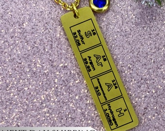 Custom Engraved Periodic Table Name Necklace, Custom Periodic Table Necklace, Personalized Science Jewelry,Science Lover Gift,Custom Jewelry