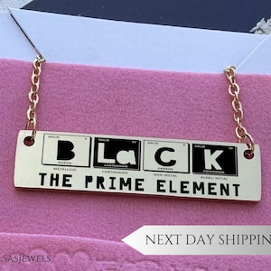 Collar de barra personalizado, collar con placa de nombre personalizada grabada, joyería con diseño de elementos químicos, regalo único para amantes de la ciencia