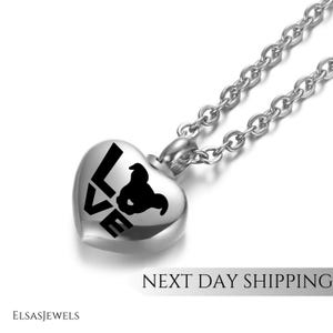Personalized Heart Pendant With Dog LOVE Design,Pet Urn Gift,Keepsake Jewelry Gift,Memorial Ash Necklace For Pet Lovers,Valentine’s Day Gift