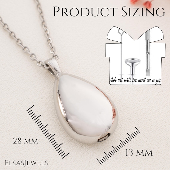Custom Teardrop Urn Necklace Urns for Human Ashes Personalized