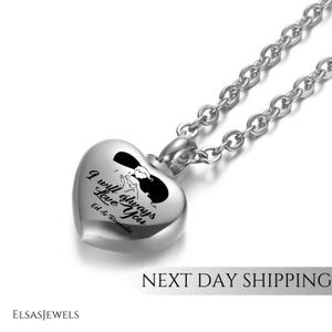 Personalized I Will Always Love You Heart Ash Urn Necklace for Loved Ones,Custom Engraved Memorial Jewelry, Rose Gold, Silver & Gold Pendant