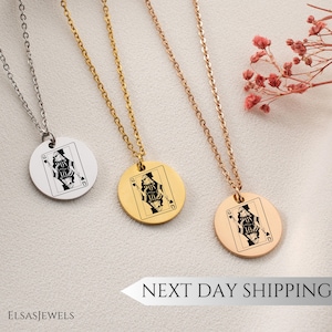 Collier reine de coeur avec un design unique de carte à jouer, pendentif en or ou en acier inoxydable, cadeau bijoux élégant pour femme