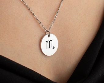 Zodiac Coin Necklace • Zodiac Necklace • Scorpio Zodiac Necklace • Leo Necklace • Libra Necklace Zodiac • Virgo Necklace • Gemini Necklace